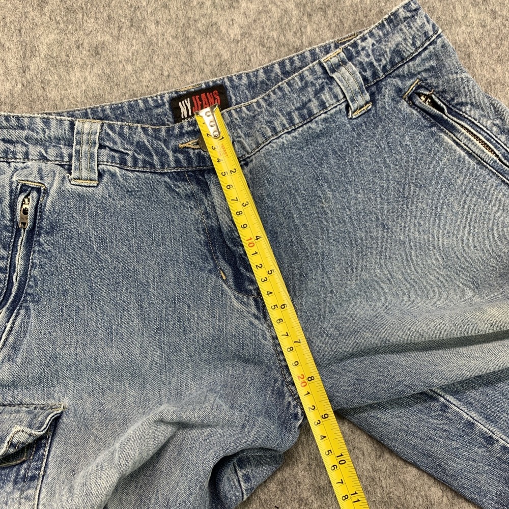 VTG Y2K NY JEANS Women's Baggy Carpenter Articulated Leg 100% Cotton - Size 4 - Picture 12 of 15